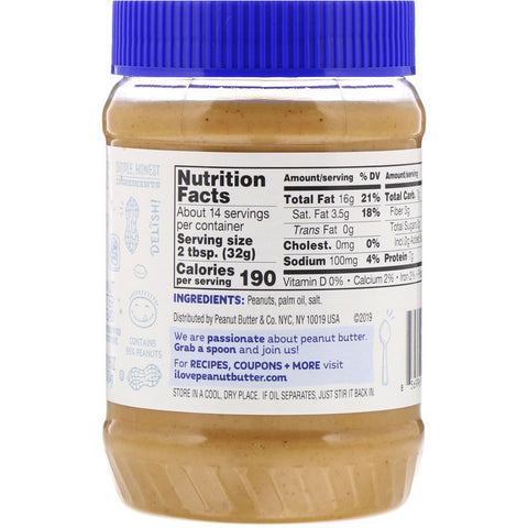 Peanut Butter & Co., Simply Crunchy, Peanut Butter Spread, No Added Sugar, 16 oz (454 g)