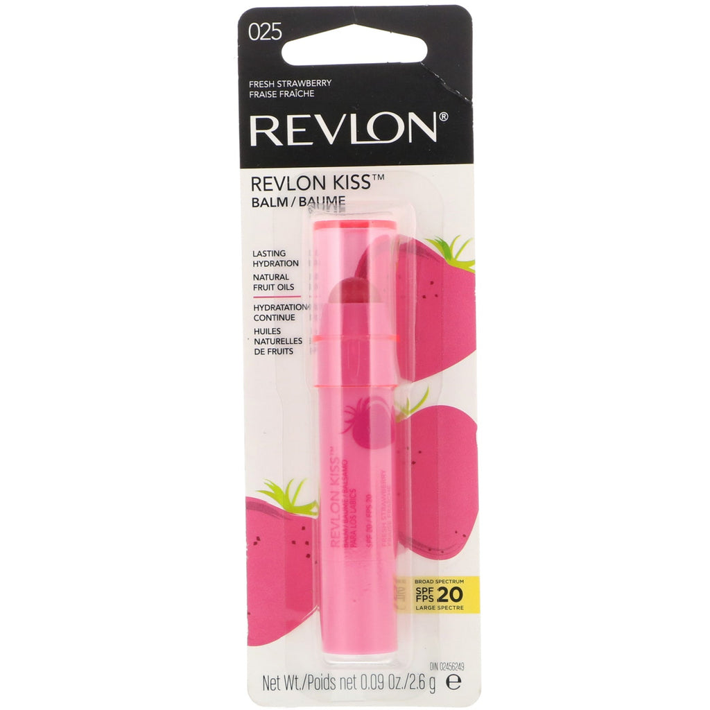 Revlon, Kiss Balm, 025 Fresh Strawberry, 0.09 oz (2.6 g)