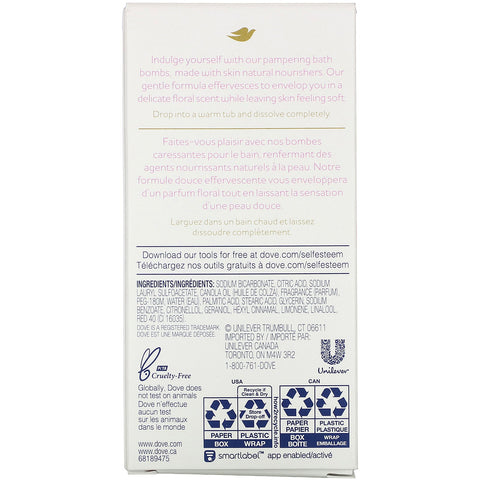 Dove, Nourishing Secrets, Bath Bombs, Peony and Rose, 2 Bath Bombs, 2.8 oz (79 g) Each