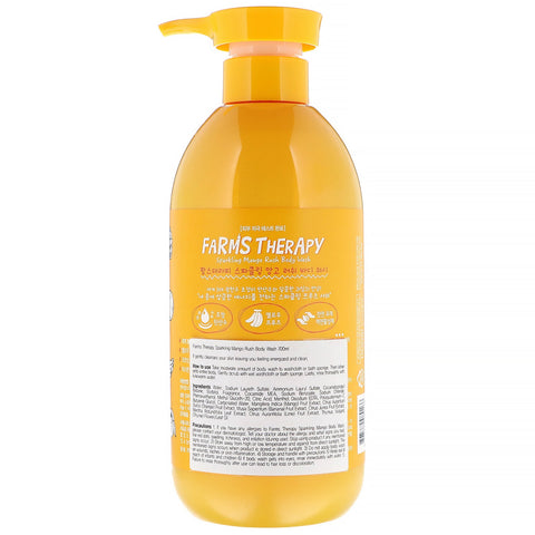 Doori Cosmetics, Farms Therapy, gel de baño espumoso, Mango Rush, 23,6 fl oz (700 ml)