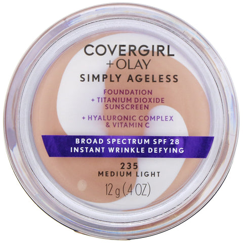 Covergirl, Olay Simply Ageless Foundation, 235 Medium Light, 0,4 oz (12 g)