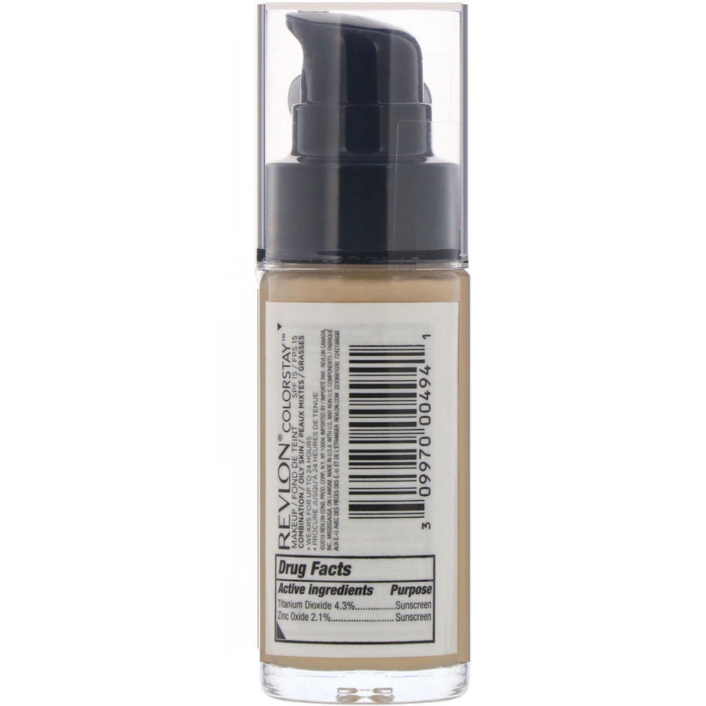 Revlon, Colorstay Makeup, Kombination/Fedtet, SPF 15, 290 Natural Okker, 1 fl oz (30 ml)