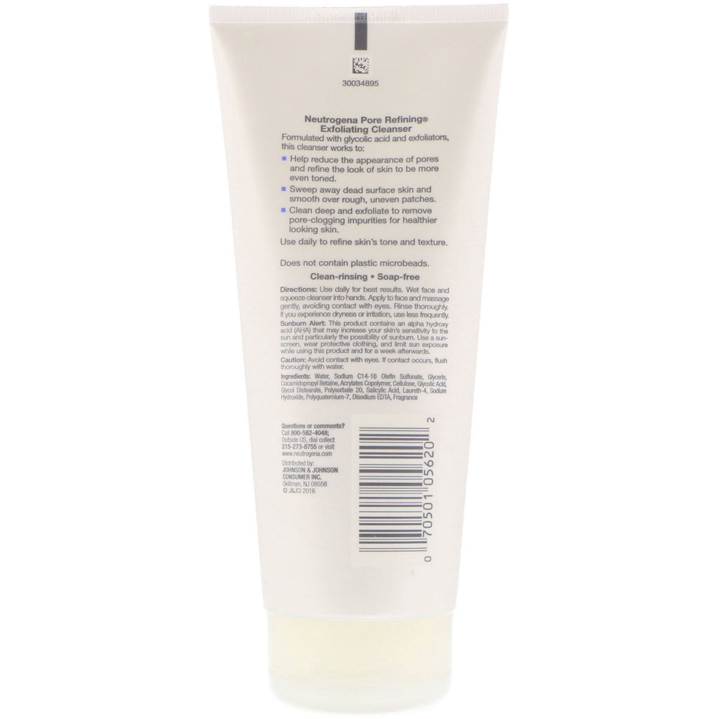 Neutrogena, Pore Refining, Exfoliating Cleanser, 6,7 fl oz (198 ml)