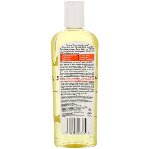 Palmer's, Cocoa Butter Formula, Moisturizing Body Oil, Lightly Scented, 8.5 fl oz (250 ml)