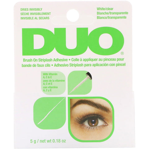 DUO, Brush On Striplash Adhesive, White/Clear,  0.18 oz (5 g)