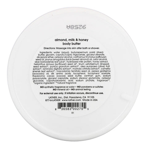 Skum, mandel, mælk og honning Body Butter, 6,5 oz (184 g)