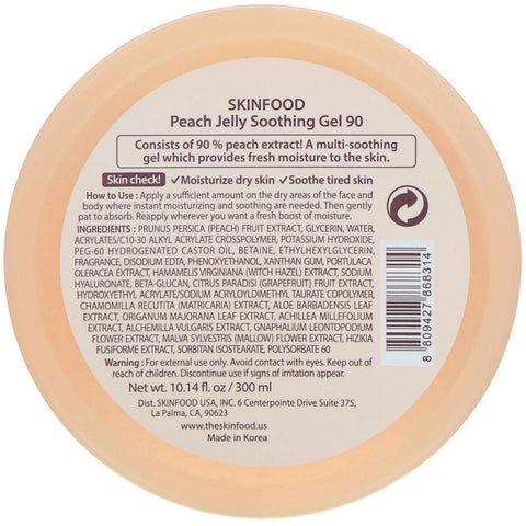 Skinfood, Gelatina de melocotón, Gel calmante 90, 10,14 fl oz (300 ml)