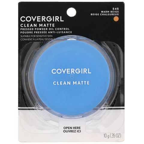 Covergirl, Clean Matte, Pressed Powder, 545 Warm Beige, 0,35 oz (10 g)