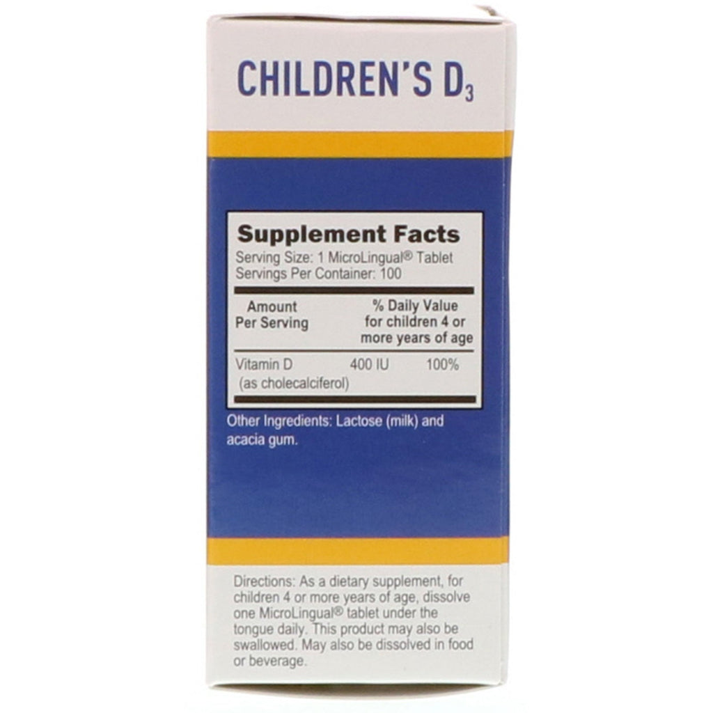 Superior Source, Children's D3, 400 IU, 100 MicroLingual Instant Dissolve Tablets