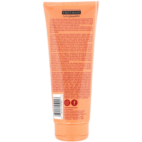 Freeman Beauty, Feeling Beautiful, Clearing Peel-Off Clay Mask, Sweet Tea + Citron, 6 fl oz (175 ml)