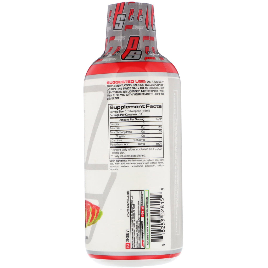 ProSupps, L-Carnitine 1500, Sour Watermelon Candy, 1,500 mg, 16 fl oz (473 ml)