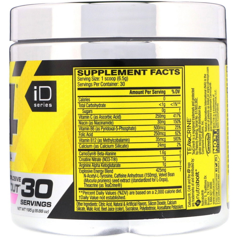 Cellucor, C4 Original Explosive, Pre-Workout, Pink Lemonade, 6.88 oz (195 g)