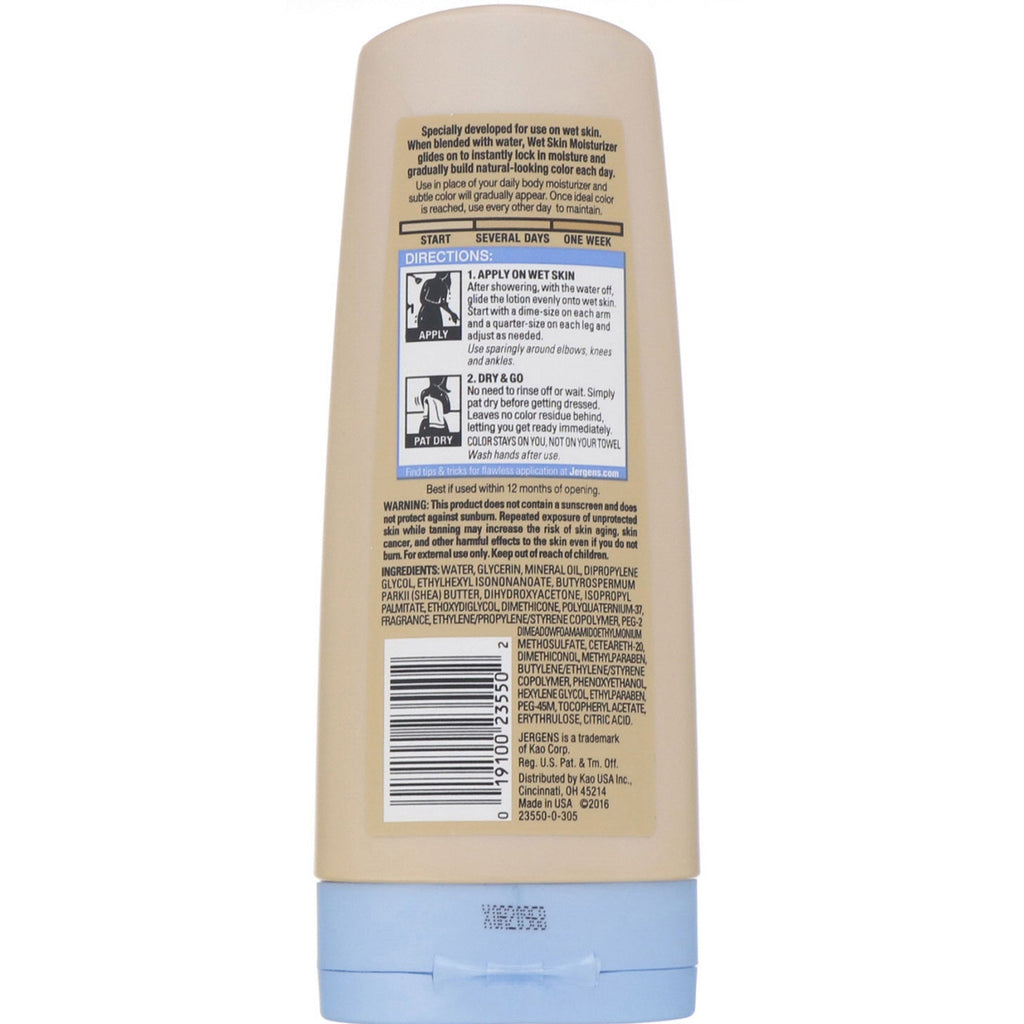 Jergens, Natural Glow, Wet Skin Moisturizer, Fair til Medium, 7,5 fl oz (221 ml)