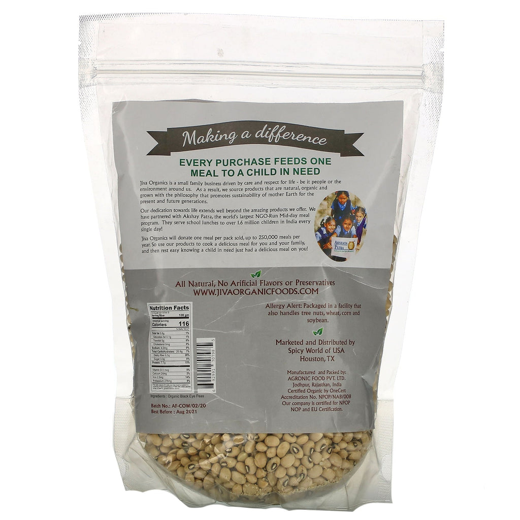 Jiva s,  Black Eye Peas, 2 lb (908 g)