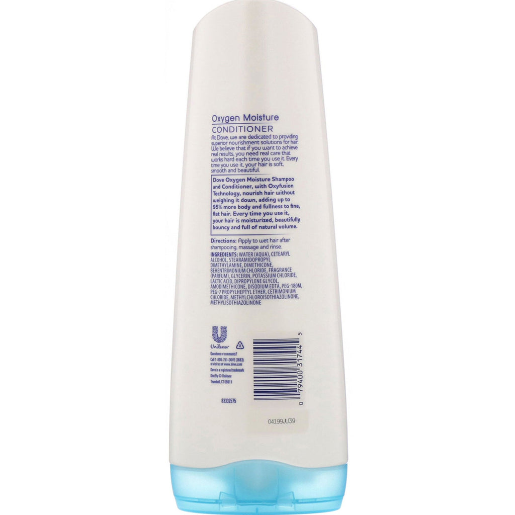 Dove, Næringsopløsninger, Oxygen Moisture Conditioner, Til fint, fladt hår, 12 fl oz (355 ml)