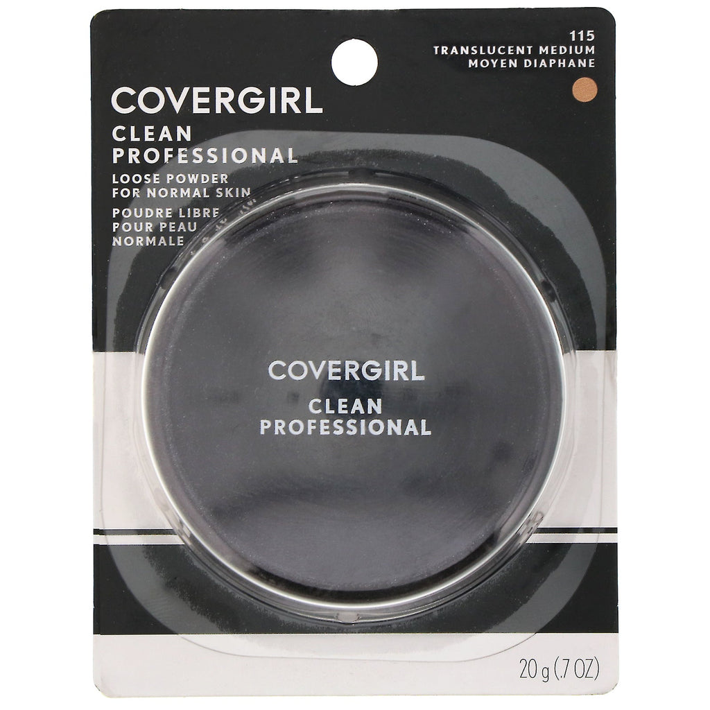 Covergirl, Clean Professional, Polvos sueltos, 115 Medio translúcido, 20 g (0,7 oz)