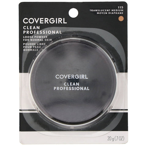 Covergirl, Clean Professional, Loose Powder, 115 Translucent Medium, 0,7 oz (20 g)