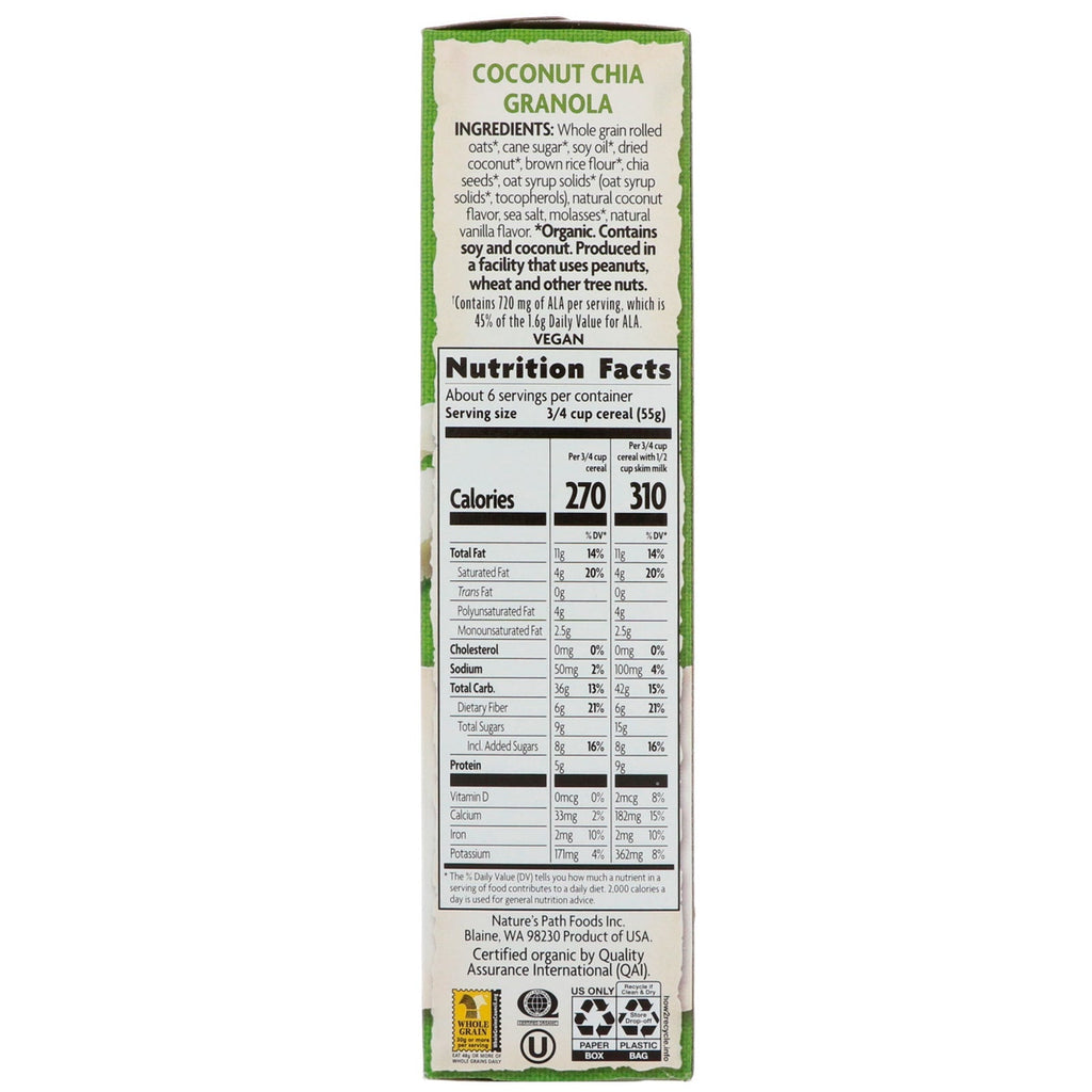 Nature's Path, Coconut Chia Granola, 12,34 oz (350 g)