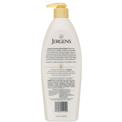 Jergens, berigende sheasmør fugtighedscreme, olie-infunderet, 16,8 fl oz (496 ml)