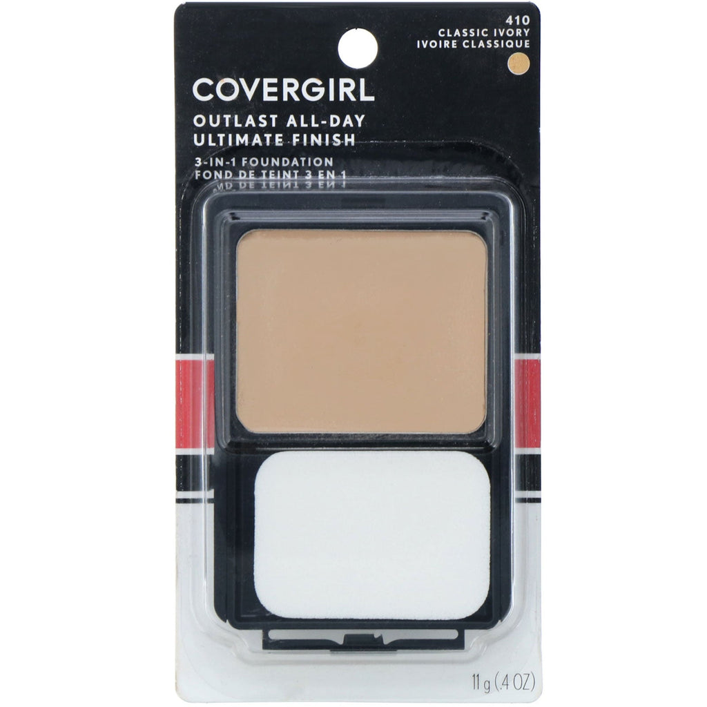 Covergirl, Outlast All-Day Ultimate Finish, Base 3 en 1, 410 Classic Ivory, 11 g (0,4 oz)