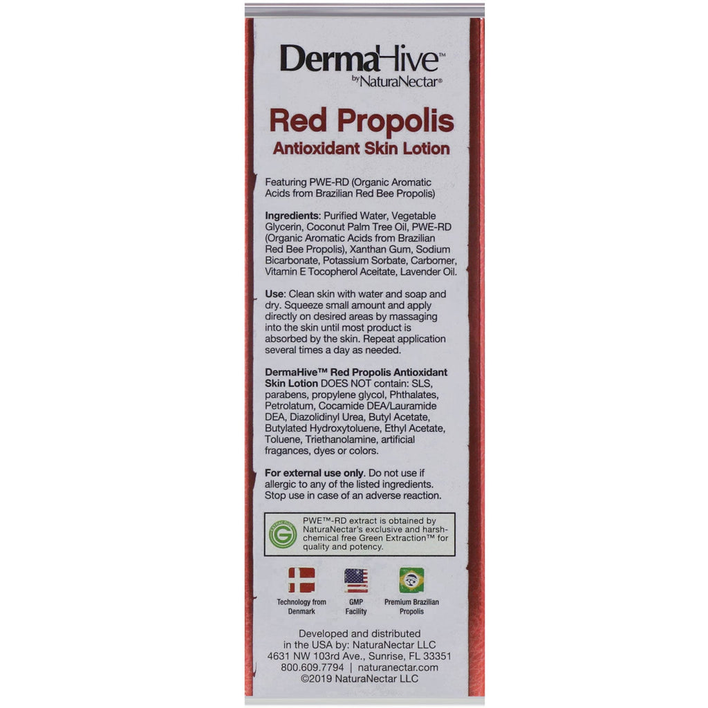 NaturaNectar, DermaHive, Red Propolis Antioxidant Skin Lotion, 3,53 oz (100 g)