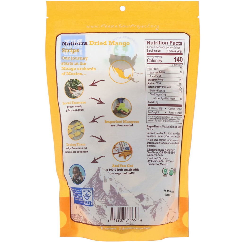 Natierra,  Dried, Mango Strips, 8 oz (227 g)