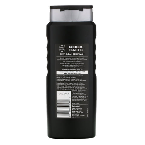 Nivea, mænd, Deep Clean Body Wash, Rock Salts, 16,9 fl oz (500 ml)