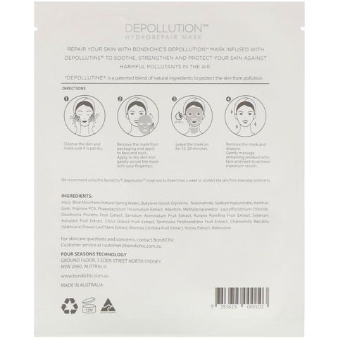 Bondi Chic, Depollution, Hydro-Repair Mask, 1 ark, 1,24 fl oz (35 g)