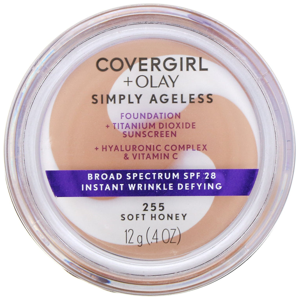 Covergirl, Olay Simply Ageless Foundation, 255 blød honning, 0,4 oz (12 g)