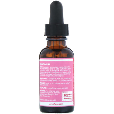 Leven Rose, 100% Pure & Natural, Coffee Bean Oil, 1 fl oz (30 ml)