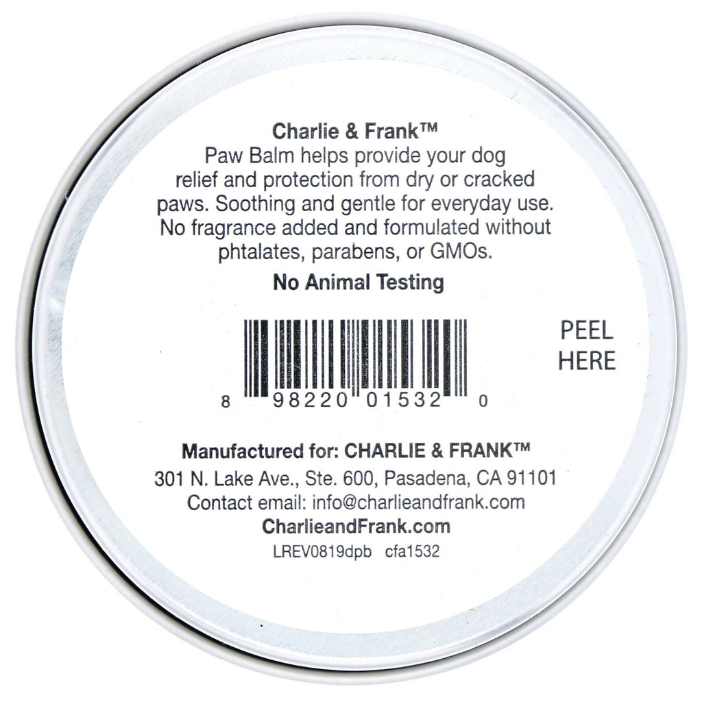 Charlie &amp; Frank, Dog Paw Balm, 2 oz (56,6 g)