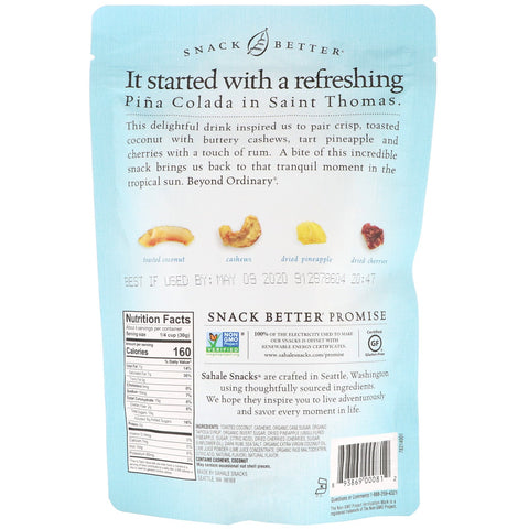 Sahale Snacks, Snack Mix, Pineapple Rum Cashew Coconut , 4.5 oz (128 g)