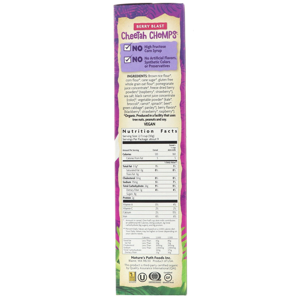 Nature's Path, EnviroKidz,  Berry Blast Cheetah Chomps, 10 oz (284 g)