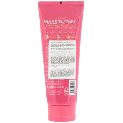 Doori Cosmetics, Farms Therapy, Sparkling Body Cream, Grapefruit Clean, 6,7 fl oz (200 ml)