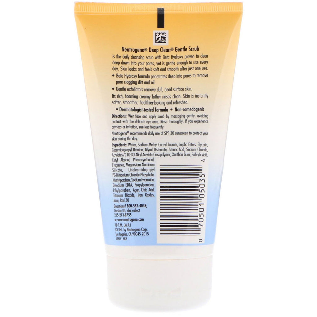 Neutrogena, Limpieza profunda, exfoliante suave, sin aceite, 4,2 fl oz (124 ml)