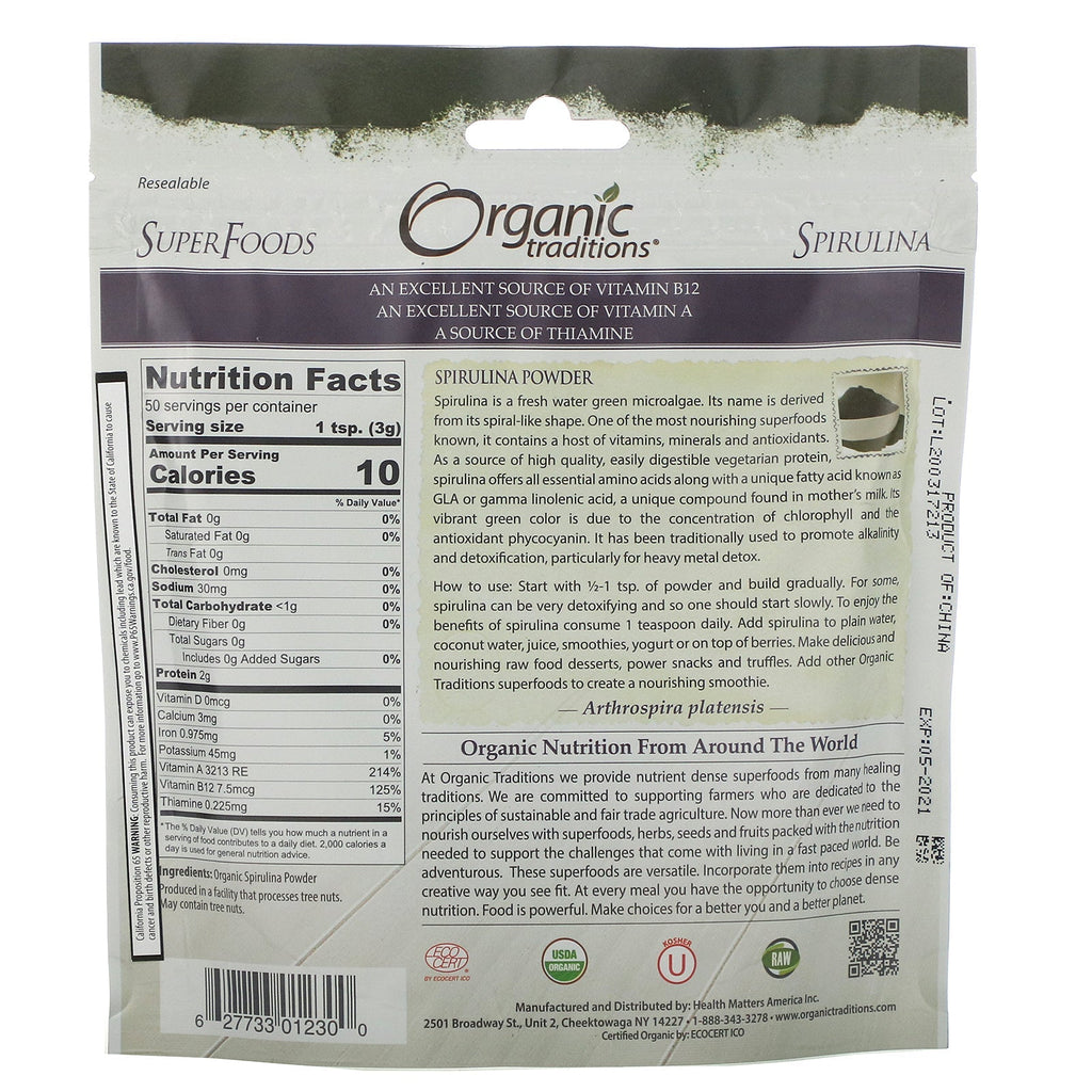 Traditions, Spirulina Powder, 5.3 oz (150 g)