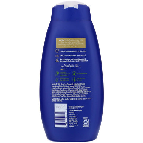 Nivea, Gel de baño nutritivo, cuidado nutritivo, 20 fl oz (591 ml)