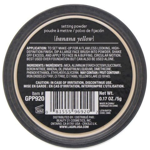 LA Girl, Pro HD Setting Powder, banangul, 0,17 oz (5 g)