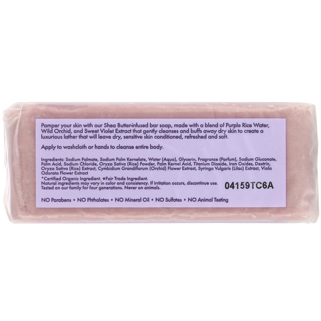 SheaMoisture, Agua de arroz morado, Jabón en barra para piel aterciopelada, 8 oz (227 g)