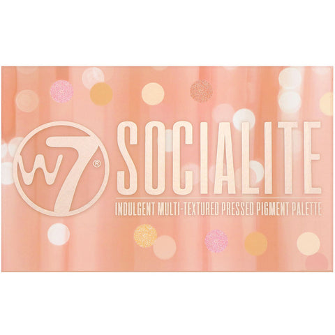 W7, Socialite, overbærende multi-tekstureret presset pigmentpalette, 0,59 oz (17 g)