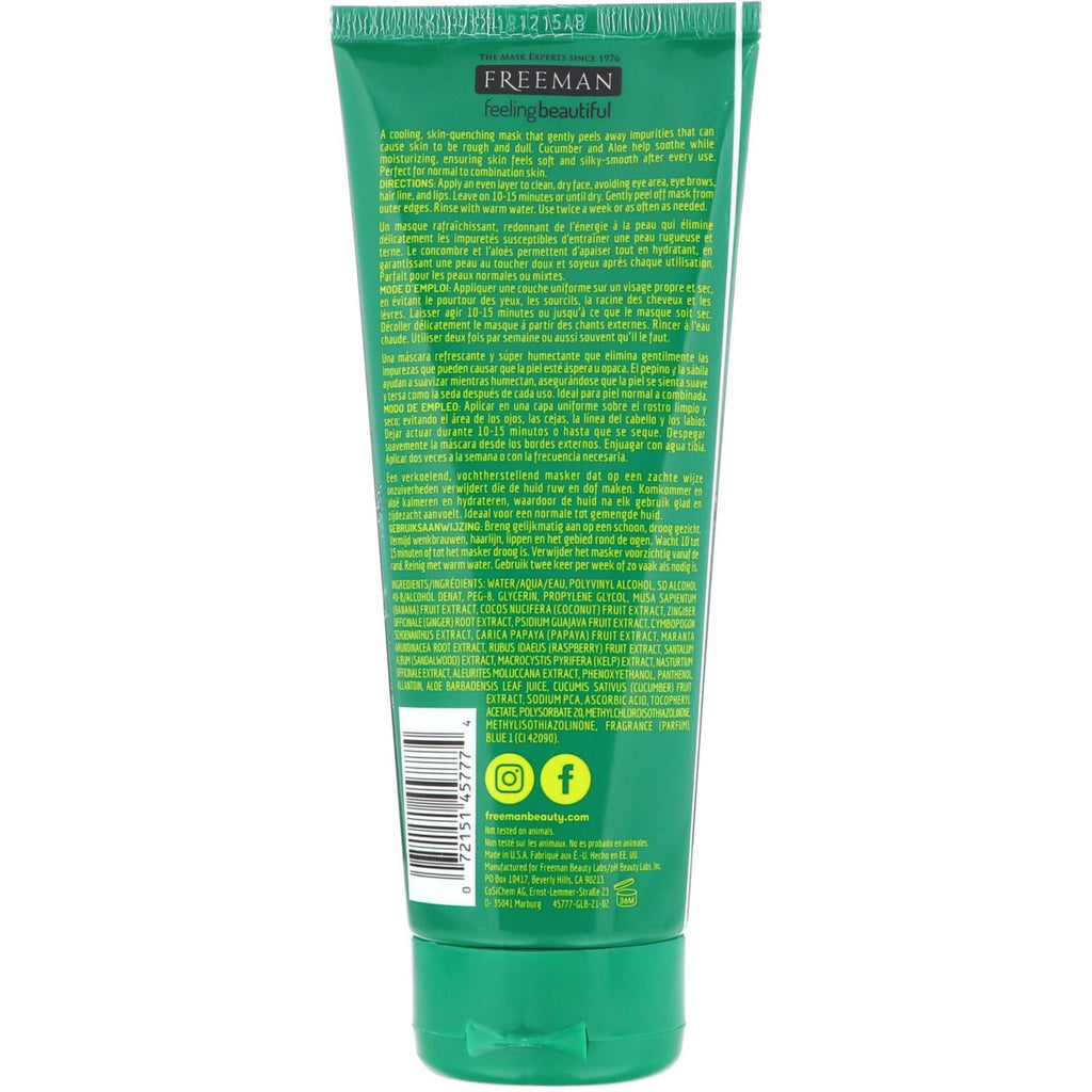 Freeman Beauty, Feeling Beautiful, Renewing Peel-Off Gel Mask, Cucumber, 6 fl oz (175 ml)