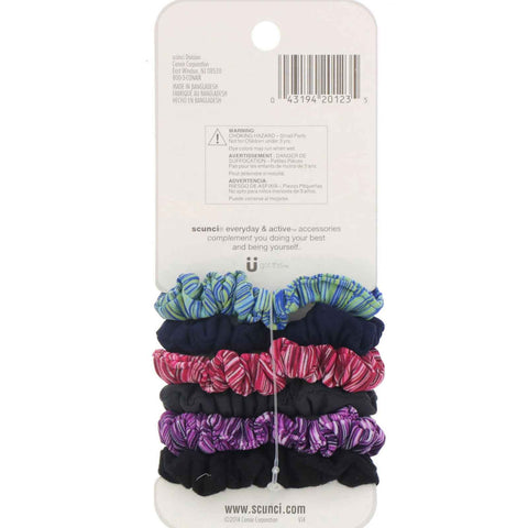 Scunci, Everyday & Active, Space Dye & Solid Ponytailers, 6 Pieces