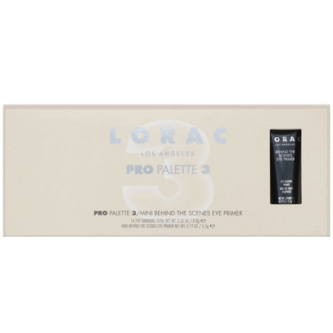 Lorac, Pro Palette 3 con miniprebase para ojos Behind The Scenes, 14,3 g (0,51 oz)