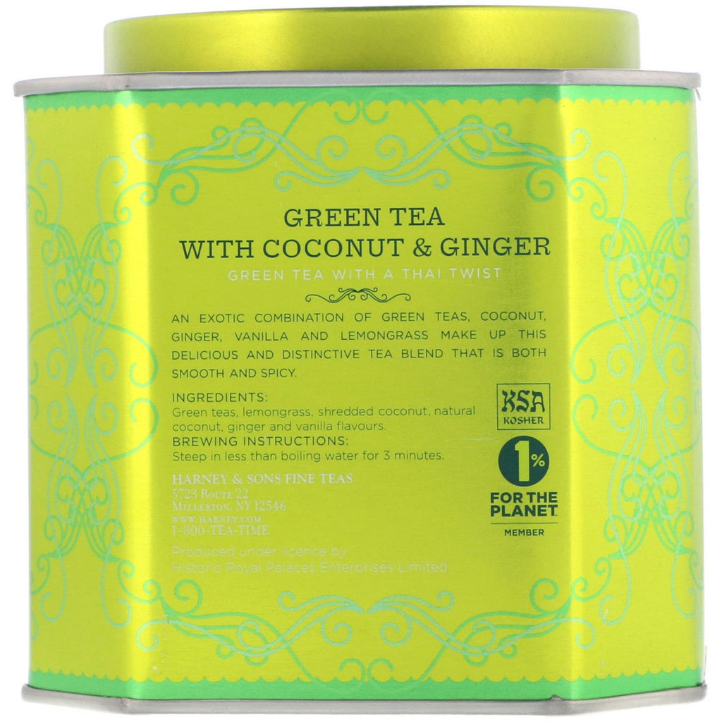 Harney & Sons, Green Tea with Coconut, Ginger and Vanilla, 30 Sachets, 2.67 oz (75 g)