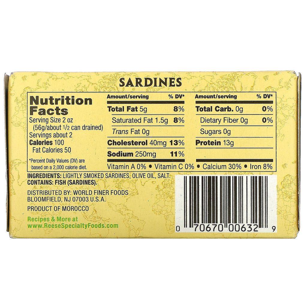 Reese, Sardinas elegantes, 4,375 oz (124 g)