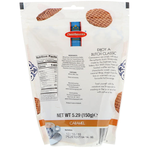 Daelmans, Mini Stroopwafels, Caramel, 5.29 oz (150 g)