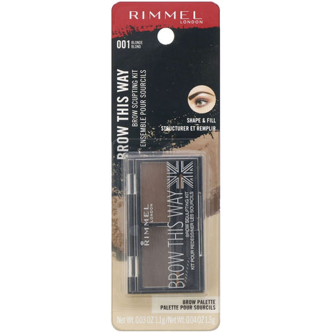 Rimmel London, Kit para esculpir cejas Brow This Way, 001 Blonde, 1 kit