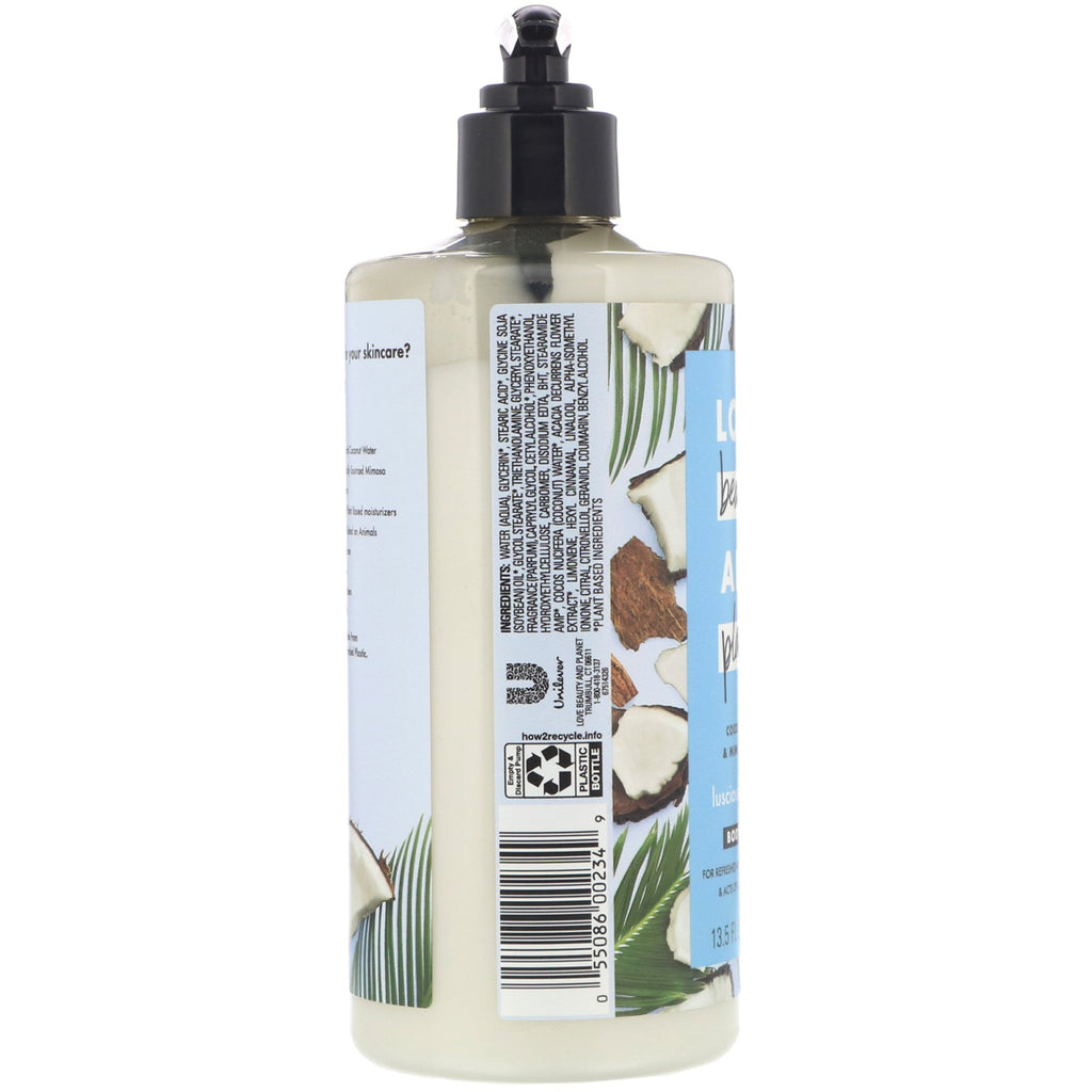 Love Beauty and Planet, Luscious Hydration Body Lotion, Coconut Water &amp; Mimosa Flower, 13,5 fl oz (400 ml)