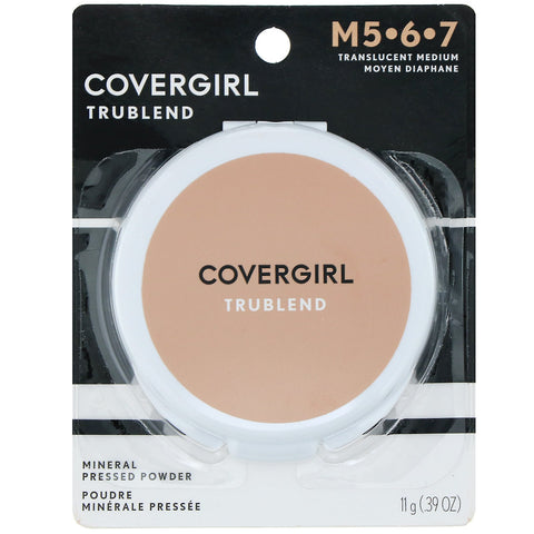 Covergirl, TruBlend, mineralpresset pulver, gennemskinnelig medium, 0,39 oz (11 g)