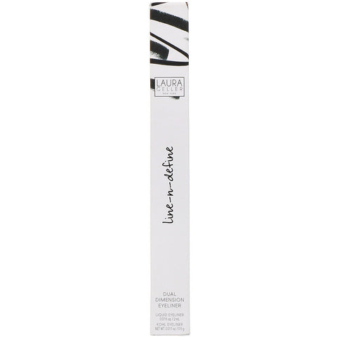 Laura Geller, Line-N-Define, Dual Dimensional Eyeliner, Liquid & Kohl Eyeliner, Black/Black, 0.07 fl oz (2 ml)/ / 0.017 oz (0.5 g)